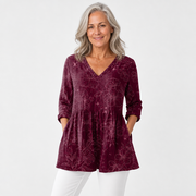 Refined Drape V-Neck Blouse for Women - AI-generated main product image