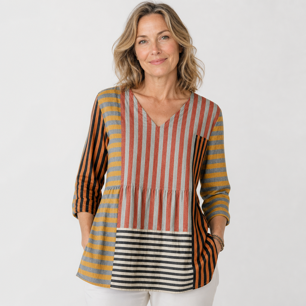 Loose Flow V-Neck Blouse for Women - AI-generated main product image