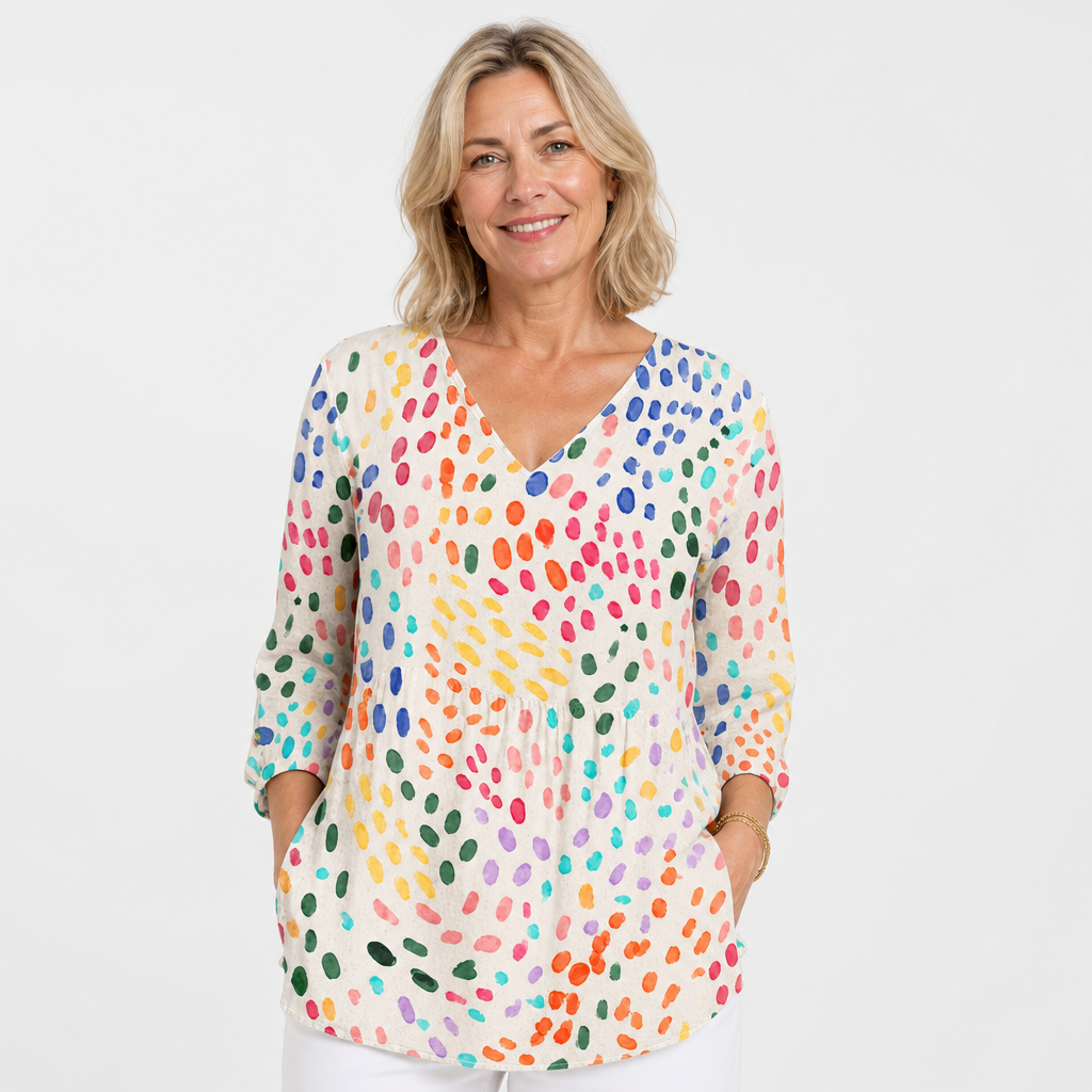 Effortless Silhouette V-Neck Blouse for Women - AI-generated main product image