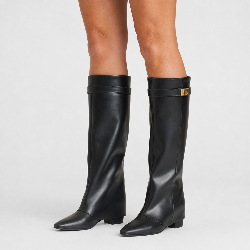 Knee-High Boots with Block Heel for Women - AI-generated main product image
