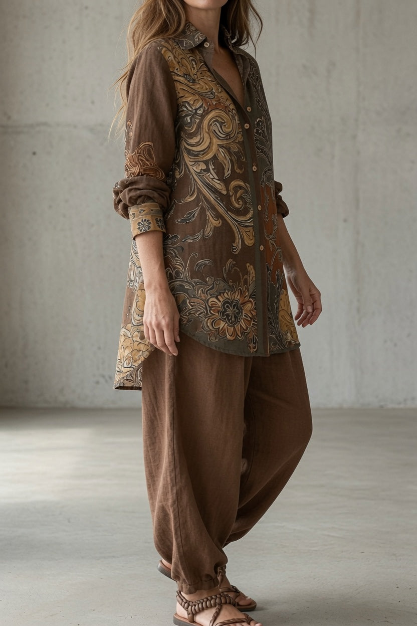 Bohemian Printed Two-Piece Set for Women