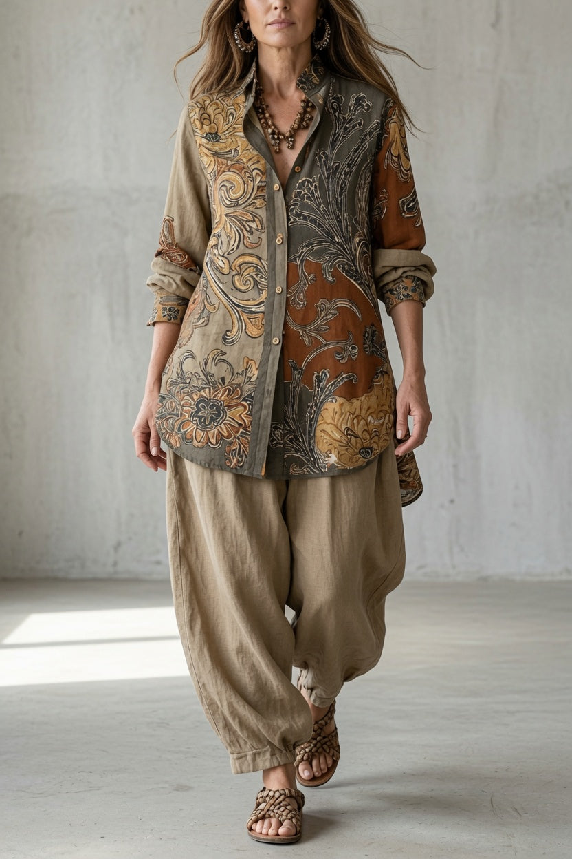 Bohemian Printed Two-Piece Set for Women