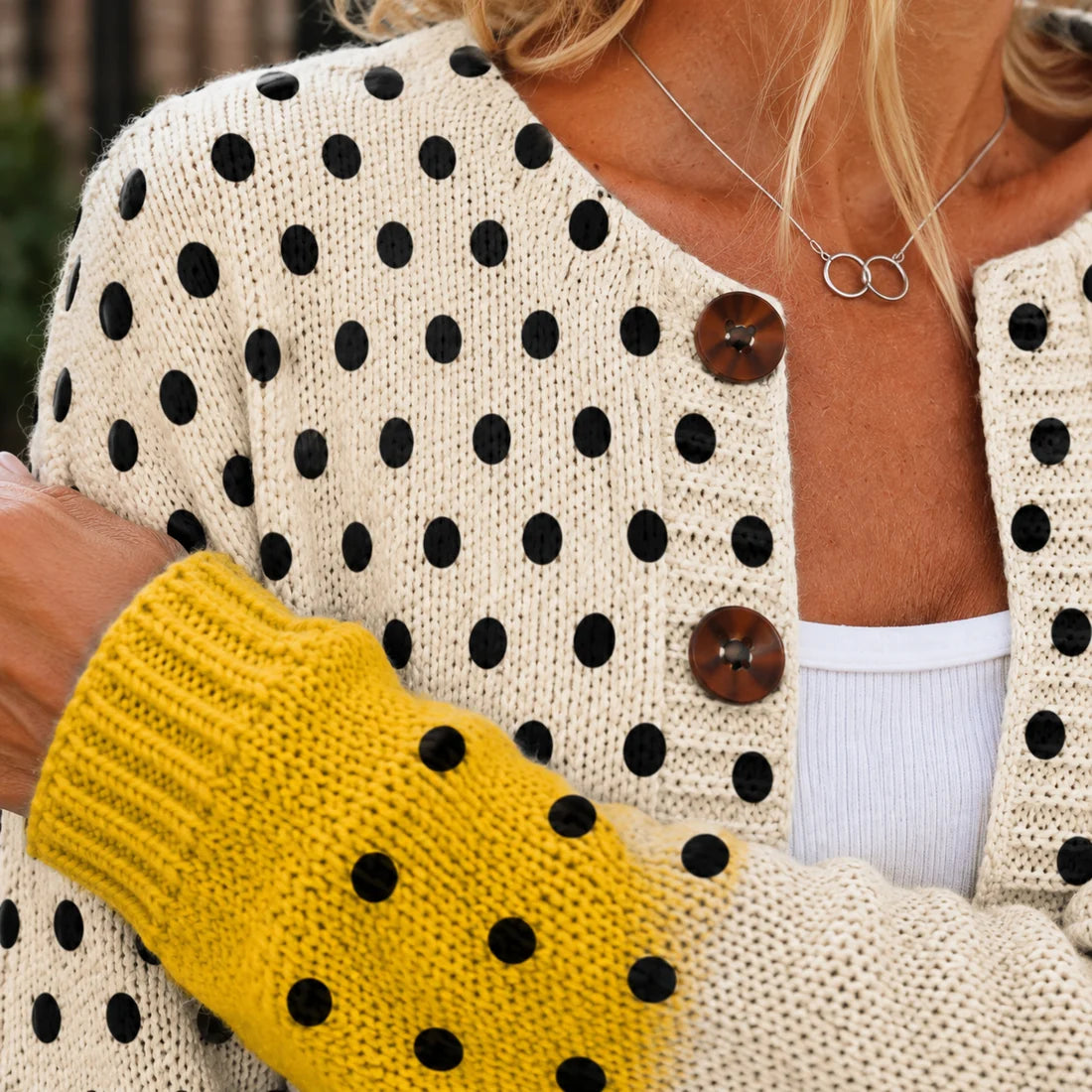 Vintage Polka Dot Open-Front Cardigan for Women