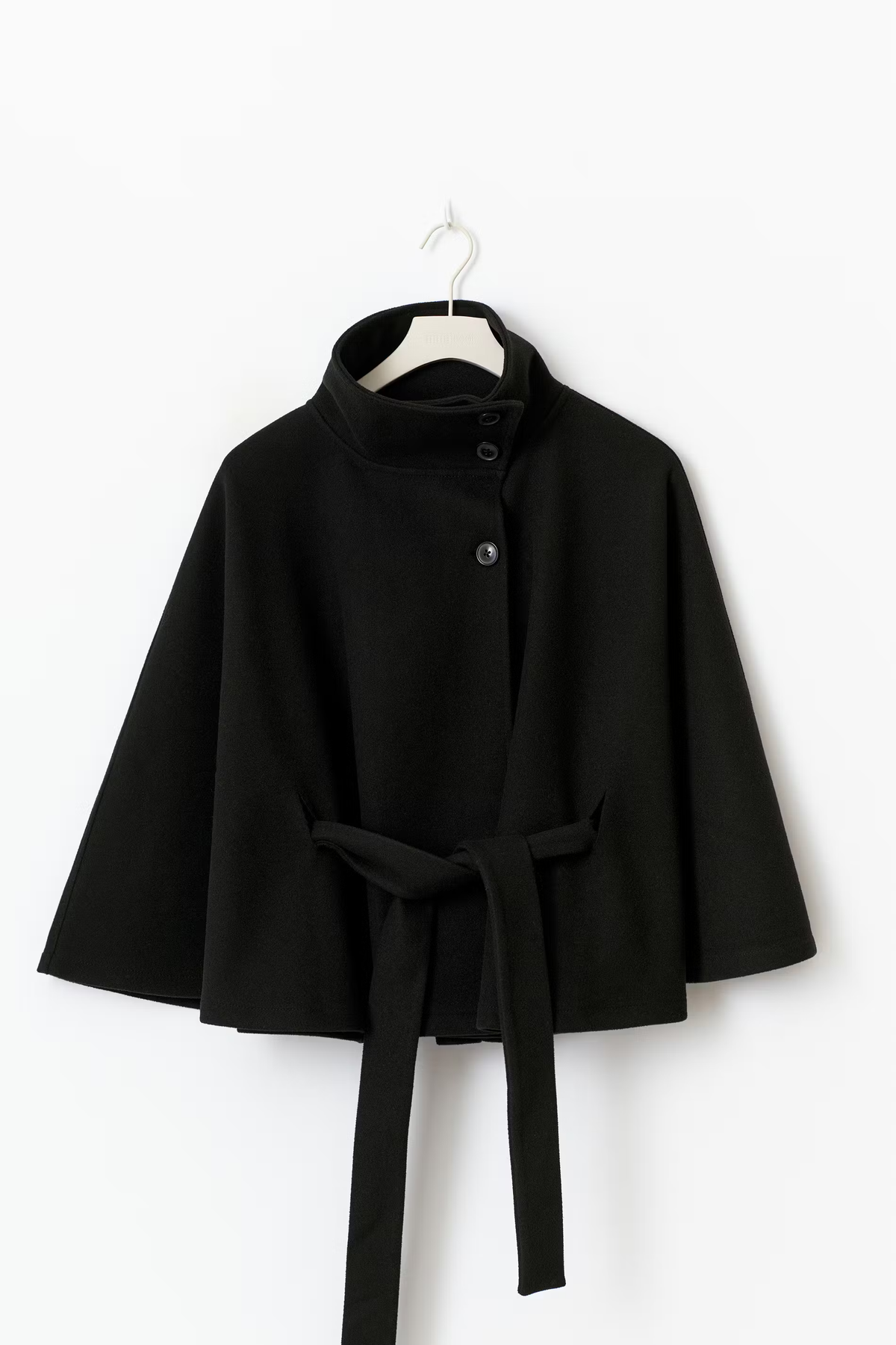 Waist Belt High Collar Coat for Women