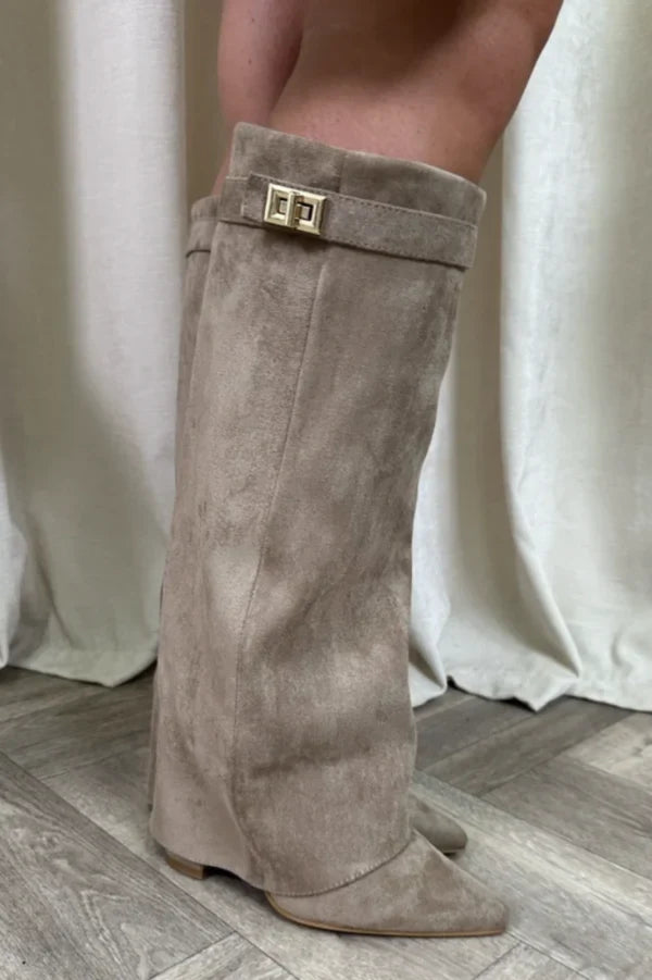 Knee-High Boots with Block Heel for Women