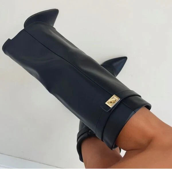 Knee-High Boots with Block Heel for Women