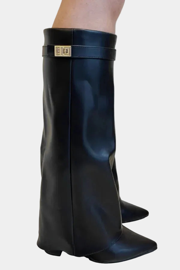Knee-High Boots with Block Heel for Women