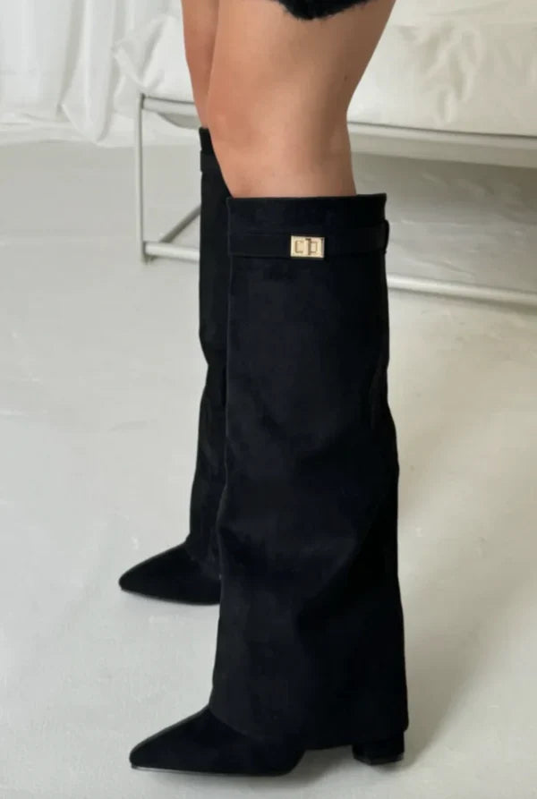 Knee-High Boots with Block Heel for Women