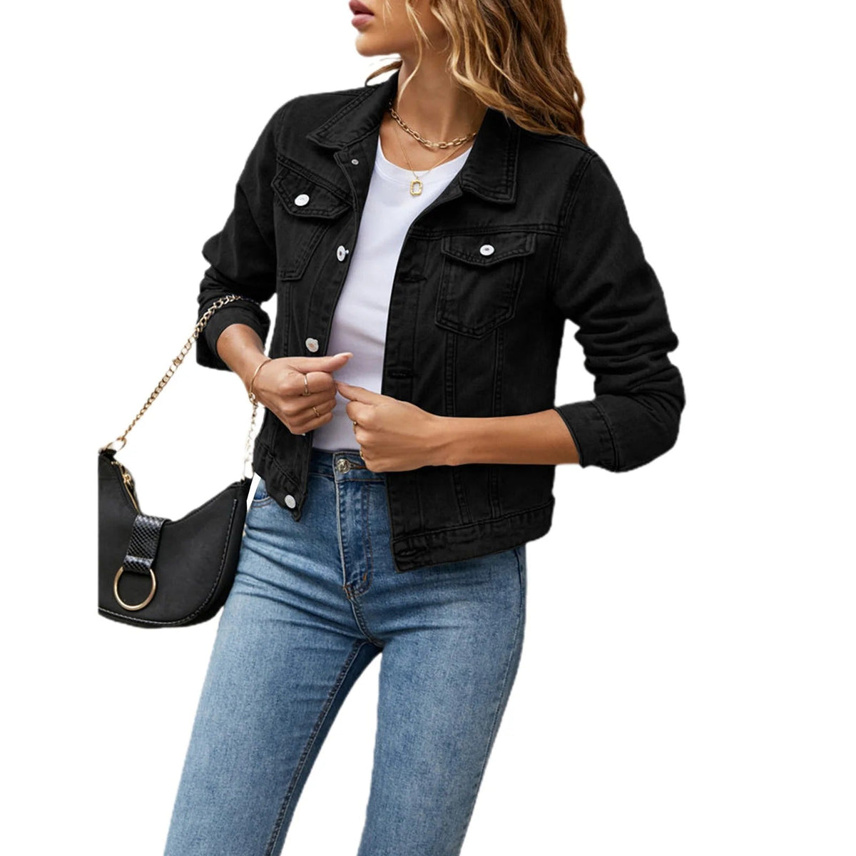 Short Button Front Jacket for Women