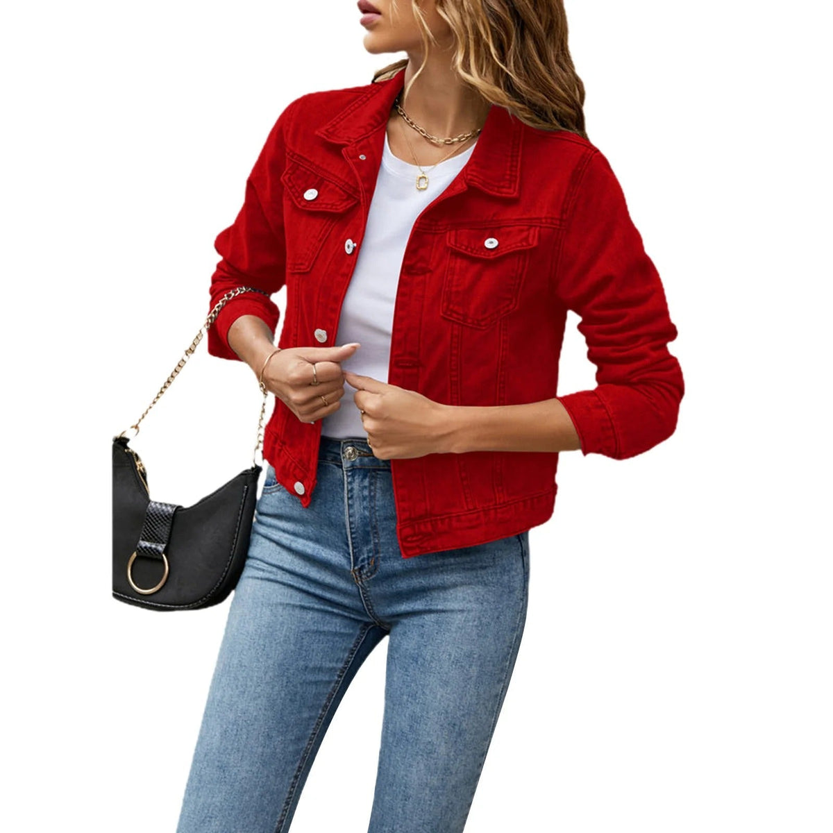 Short Button Front Jacket for Women