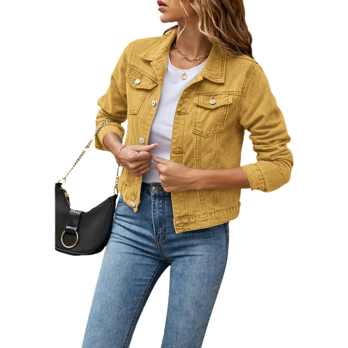 Short Button Front Jacket for Women