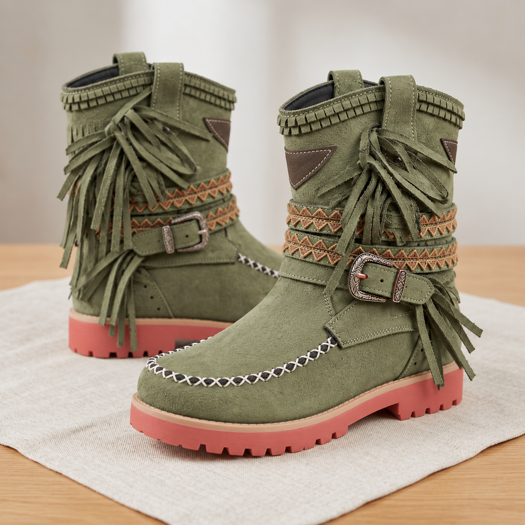 Boho Fringed Boots for Women